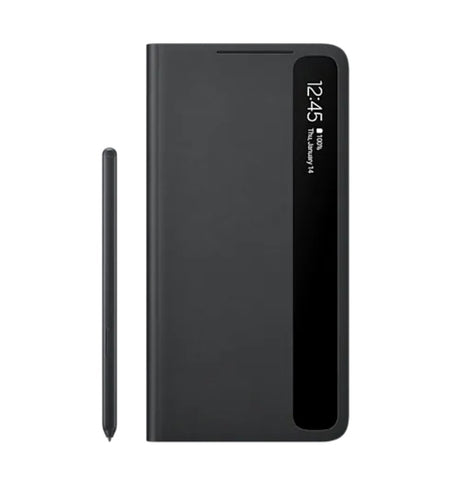 Оригинален Активен Калъф с Писалка за Samsung S21 Ultra Clear View Cover Book S Pen Case EF-ZG99PCBE, Черен