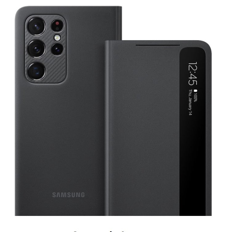 Оригинален Активен Калъф за Samsung S21 Ultra Clear View Cover Book Case EF-ZG998CBE, Черен (4)