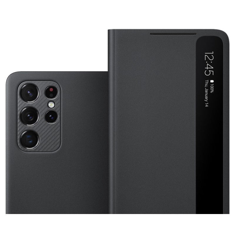 Оригинален Активен Калъф с Писалка за Samsung S21 Ultra Clear View Cover Book S Pen Case EF-ZG99PCBE, Черен (4)