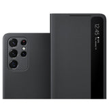 Оригинален Активен Калъф с Писалка за Samsung S21 Ultra Clear View Cover Book S Pen Case EF-ZG99PCBE, Черен (4)