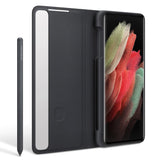 Оригинален Активен Калъф с Писалка за Samsung S21 Ultra Clear View Cover Book S Pen Case EF-ZG99PCBE, Черен (2)
