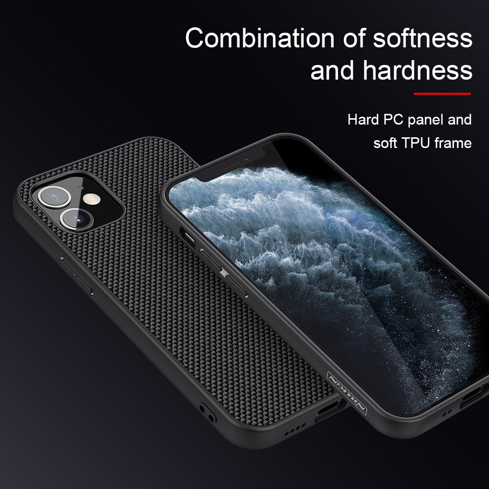 Калъф с Фибро Влакна за iPhone 12 Mini, Nillkin Textured Case, Черен (5)
