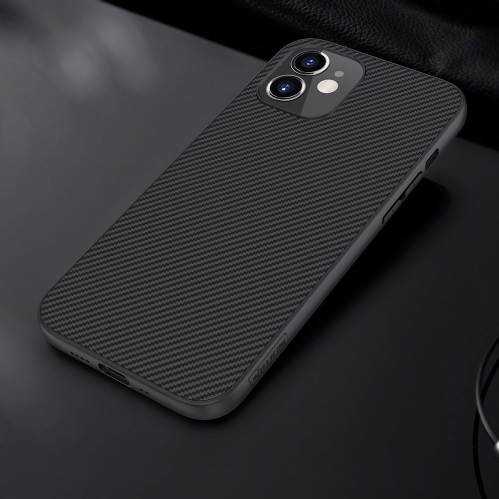 Карбонов Калъф за iPhone 12 Mini, Nillkin Synthetic Fiber Case, Черен (3)