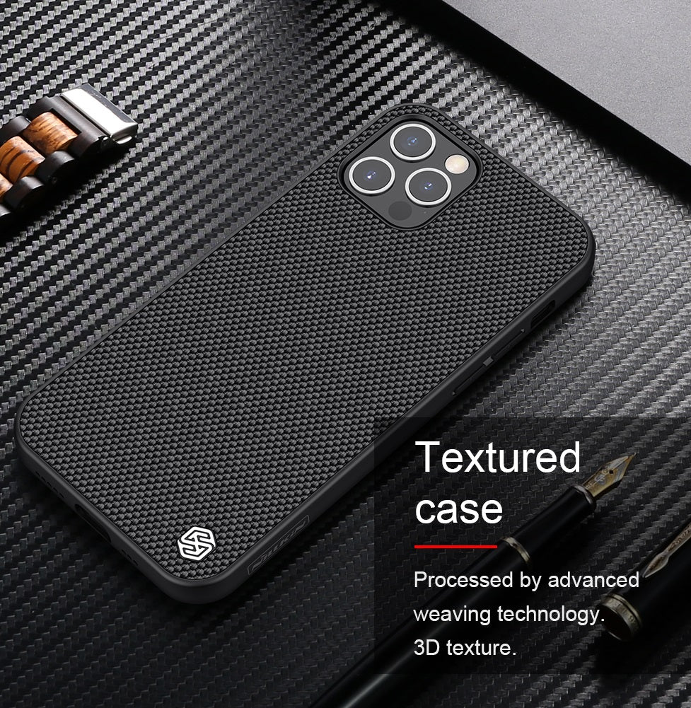 Калъф с Фибро Влакна за iPhone 12 Pro Max, Nillkin Textured Case, Черен (5)