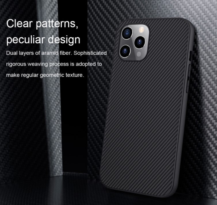 Карбонов Калъф за iPhone 12/Pro, Nillkin Synthetic Fiber Case, Черен (5)