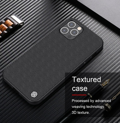 Калъф с Фибро Влакна за iPhone 12/Pro, Nillkin Textured Case, Черен (5)