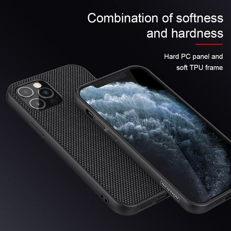 Калъф с Фибро Влакна за iPhone 12/Pro, Nillkin Textured Case, Черен (4)