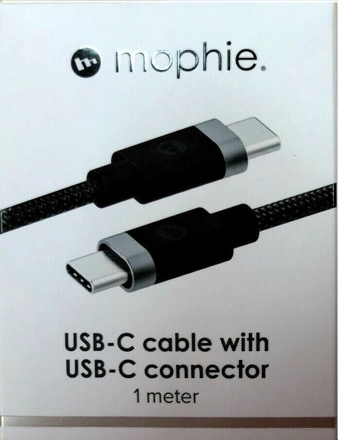 USB-C Кабел за Macbook и Лаптопи, Mophie USB-C to USB-C 1m, Черен (3)