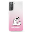 Луксозен Калъф за Samsung S21 Plus, Karl Lagerfeld Choupette Fun Case, Розов