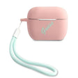 Луксозен Калъф за Apple Airpods Pro, Guess Silicone Case, Розов