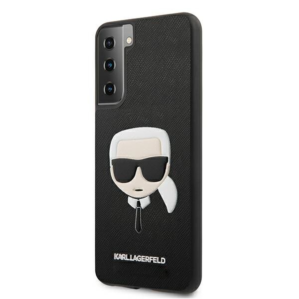 Луксозен Калъф за Samsung S21, Karl Lagerfeld Saffiano Ikonik TPU Case, Черен (5)