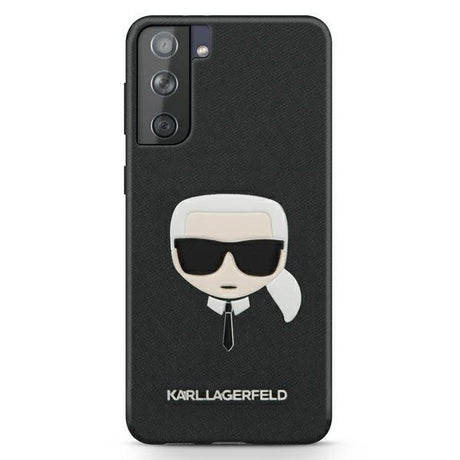 Луксозен Калъф за Samsung S21, Karl Lagerfeld Saffiano Ikonik TPU Case, Черен (2)