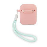 Луксозен Калъф за Apple Airpods 2, Guess Silicone Case, Розов (2)