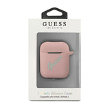 Луксозен Калъф за Apple Airpods 2, Guess Silicone Case, Розов (3)