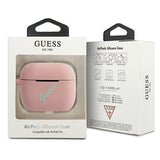 Луксозен Калъф за Apple Airpods Pro, Guess Silicone Case, Розов (3)