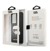Луксозен Калъф за Samsung S21 Ultra, Karl Lagerfeld Saffiano Ikonik TPU Case, Черен (5)