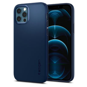 Противоударен Калъф за iPhone 12/Pro, Spigen Thin Fit Case, Син