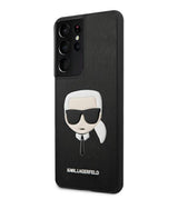 Луксозен Калъф за Samsung S21 Ultra, Karl Lagerfeld Saffiano Ikonik TPU Case, Черен (3)