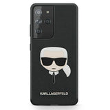 Луксозен Калъф за Samsung S21 Ultra, Karl Lagerfeld Saffiano Ikonik TPU Case, Черен (2)