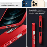 Противоударен Калъф за iPhone 12/Pro, Spigen Thin Fit Case, Червен (8)