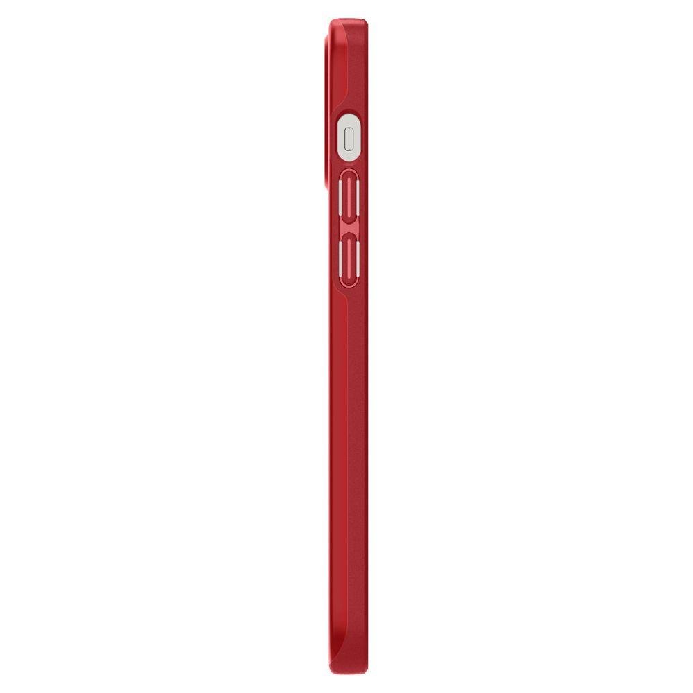 Противоударен Калъф за iPhone 12/Pro, Spigen Thin Fit Case, Червен (4)