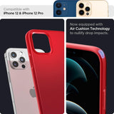 Противоударен Калъф за iPhone 12/Pro, Spigen Thin Fit Case, Червен (7)