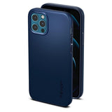 Противоударен Калъф за iPhone 12/Pro, Spigen Thin Fit Case, Син (4)