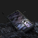 Противоударен Хибриден Калъф за Samsung A72, Ringke Fusion X Camo, Черен (5)