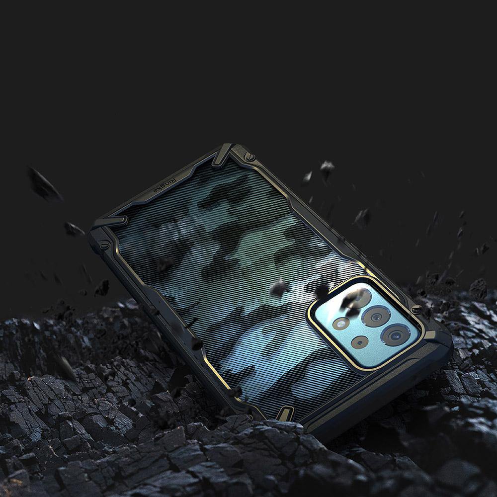 Противоударен Хибриден Калъф за Samsung A52, Ringke Fusion X Camo, Черен (4)