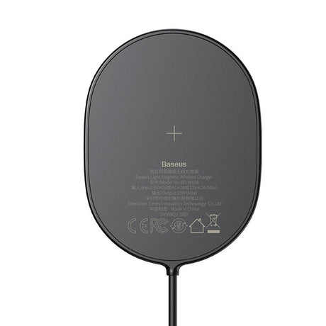 Безжично Магнитно Зарядно за iPhone, Baseus Magsafe Pad 15w, Черен (7)