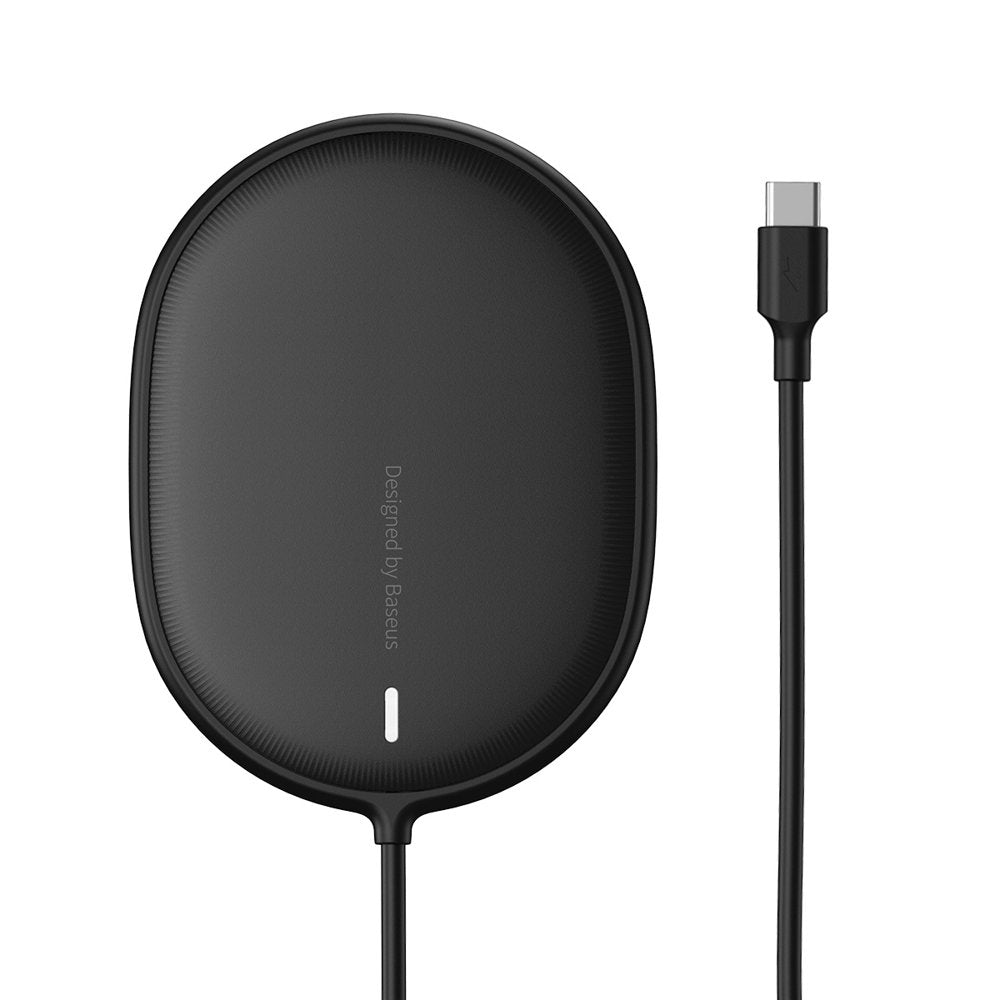 Безжично Магнитно Зарядно за iPhone, Baseus Magsafe Pad 15w, Черен