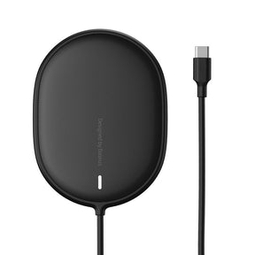 Безжично Магнитно Зарядно за iPhone, Baseus Magsafe Pad 15w, Черен