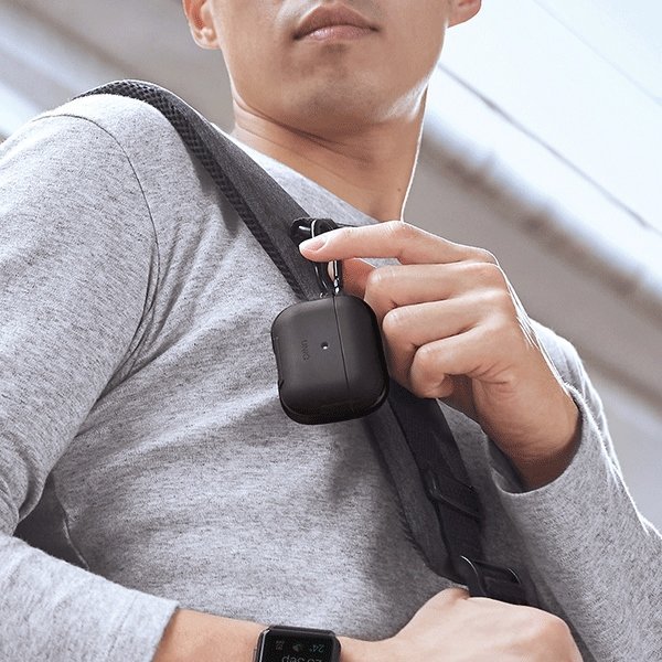 Противоударен Силиконов Калъф за Apple AirPods Pro, Uniq Valencia Case, Черен (4)
