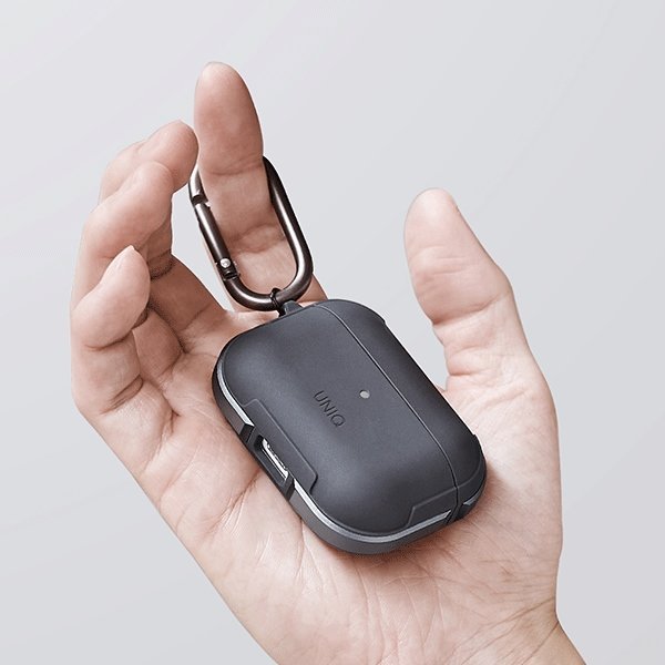 Противоударен Силиконов Калъф за Apple AirPods Pro, Uniq Valencia Case, Черен (2)