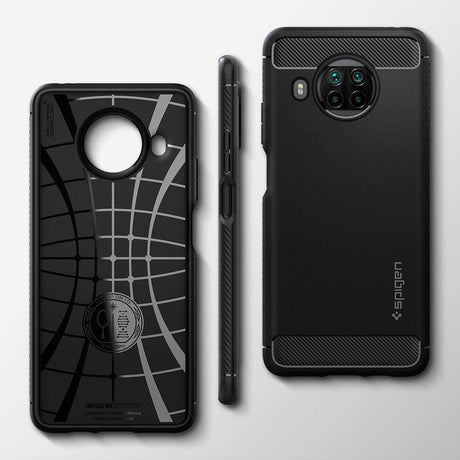 Противоударен Силиконов Калъф за Xiaomi Mi 10T Lite, Spigen Rugged Armor Case, Черен (2)