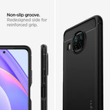 Противоударен Силиконов Калъф за Xiaomi Mi 10T Lite, Spigen Rugged Armor Case, Черен (3)