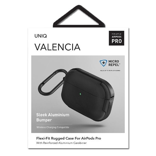 Противоударен Силиконов Калъф за Apple AirPods Pro, Uniq Valencia Case, Черен (7)