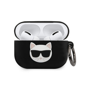 Луксозен Калъф за Apple Airpods Pro, Karl Lagerfeld Silicone Choupette Case, Черен