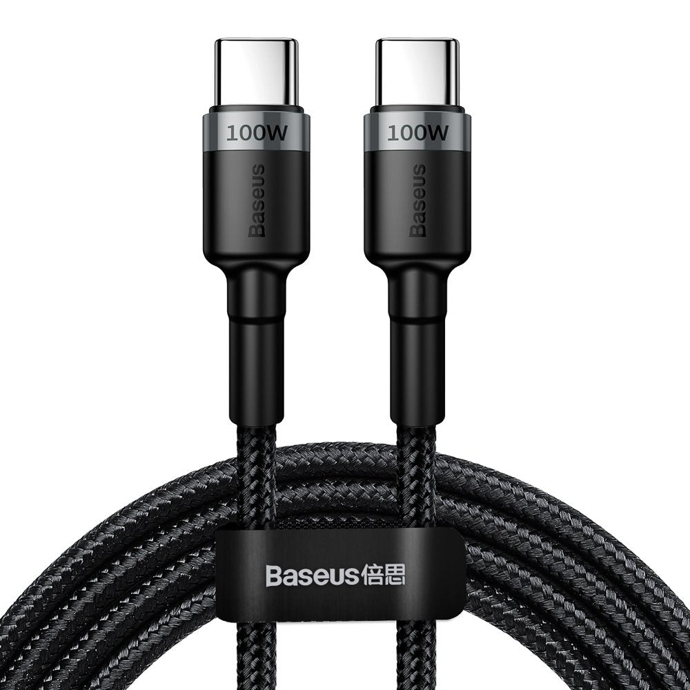 USB-C Кабел за Бързо Зареждане 100W, Baseus USB-C to USB-C Power Delivery 2.0 2m, Сив