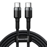 USB-C Кабел за Бързо Зареждане 100W, Baseus USB-C to USB-C Power Delivery 2.0 2m, Сив