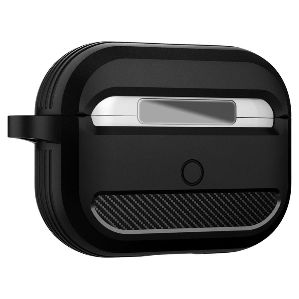 Противоударен Силиконов Калъф за Apple AirPods Pro, Spigen Rugged Armor Case, Черен (2)
