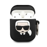 Луксозен Калъф за Apple Airpods, Karl Lagerfeld Silicone Iconic Case, Черен
