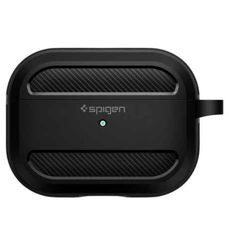 Противоударен Силиконов Калъф за Apple AirPods Pro, Spigen Rugged Armor Case, Черен (5)