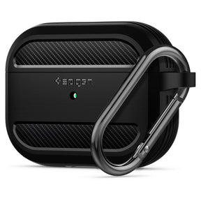 Противоударен Силиконов Калъф за Apple AirPods Pro, Spigen Rugged Armor Case, Черен