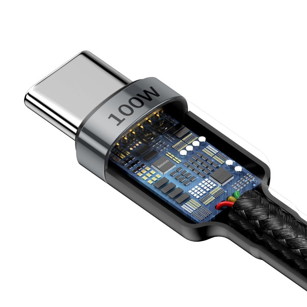 USB-C Кабел за Бързо Зареждане 100W, Baseus USB-C to USB-C Power Delivery 2.0 2m, Сив (2)