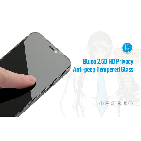 Anti-Spy Стъклен Протектор за iPhone 11 Pro/XS/X, Blueo Privacy 3D Glass, Черен (3)