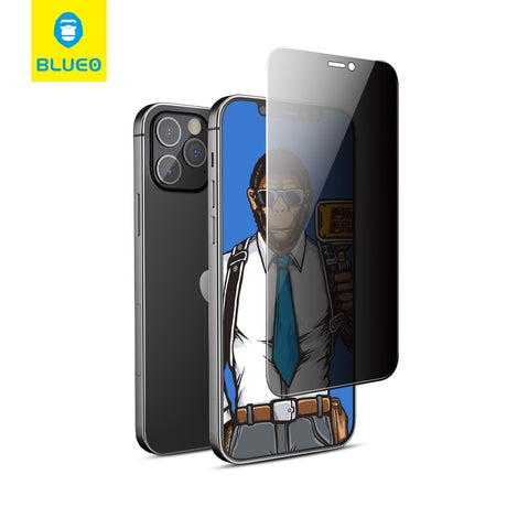 Anti-Spy Стъклен Протектор за iPhone 11/XR, Blueo Privacy 3D Glass, Черен