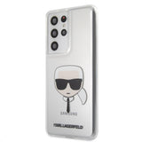 Луксозен Калъф за Samsung S21 Ultra, Karl Lagerfeld Clear Head Case, Прозрачен