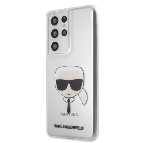 Луксозен Калъф за Samsung S21 Ultra, Karl Lagerfeld Clear Head Case, Прозрачен