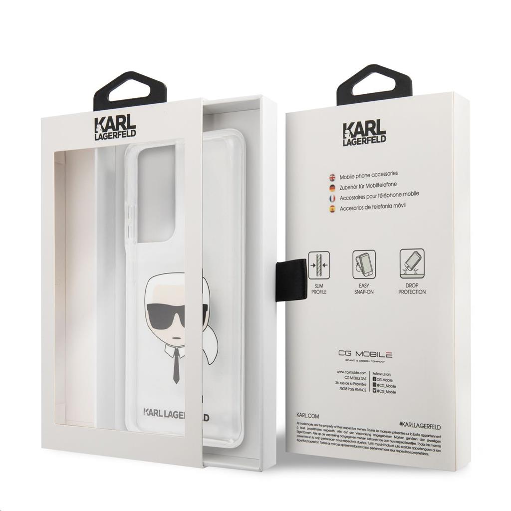 Луксозен Калъф за Samsung S21 Ultra, Karl Lagerfeld Clear Head Case, Прозрачен (3)